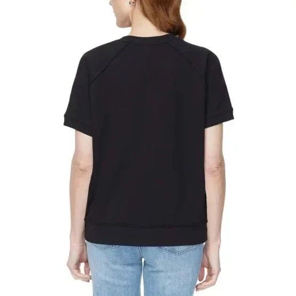 Buffalo Super Soft Terry Top Black Long Sleeve Crewneck Pullover Women's Large - Picture 3 of 3